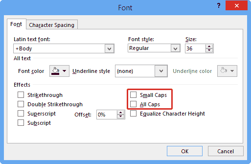make large and small caps in word for mac